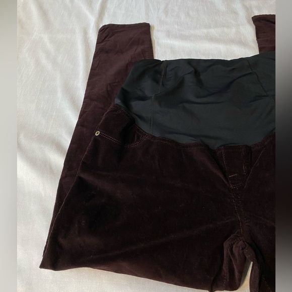 Ingrid Isabel Maternity Corduroy Crossover Panel Skinny Burgundy Pants Sz 8/29R - Picture 11 of 16